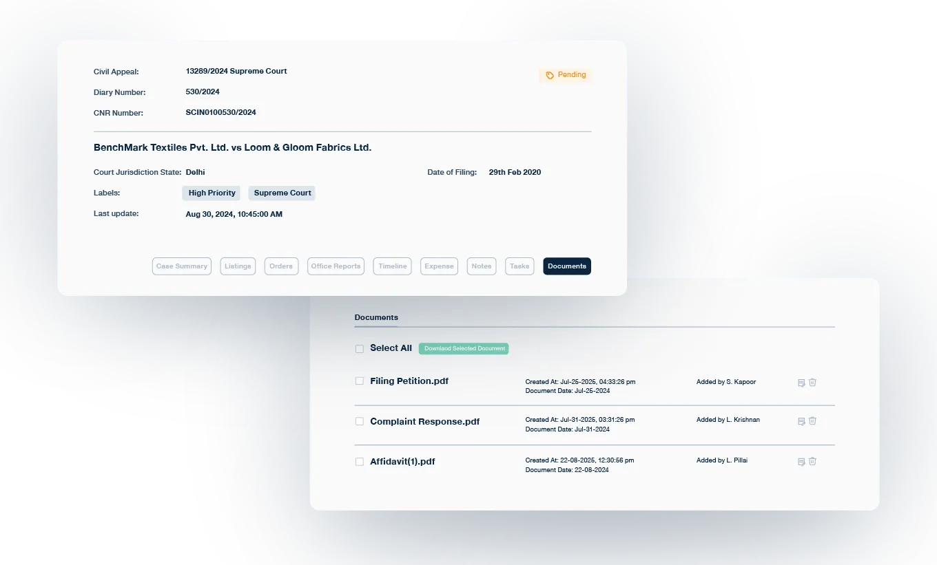 Attach case documents and store them in one place with Provakil