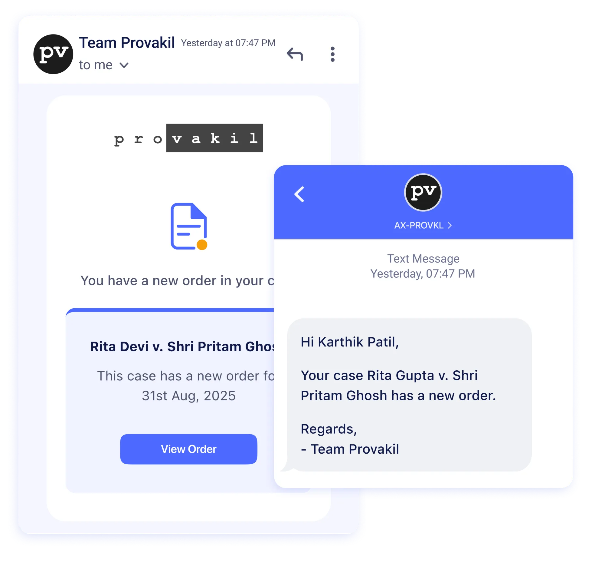 Update clients about hearings & orders automatically with Provakil
